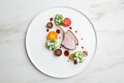 The Modern, NYC - Pork, Lettuce, Tomato - Photo by Evan Sung