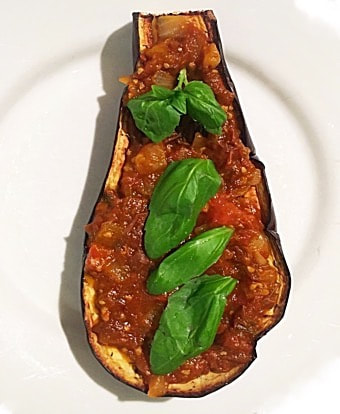 Grilled Eggplant with Tomato Puree Recipe - Photo by Cuisine Inspired